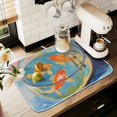 thumbnail image 1 of Yayeee Dish Drying Mat for Kitchen Counter 16" x 18" Microfiber Super Absorbent Coffee Decorative Pad, Art Goldfish, 1 of 9