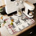 thumbnail image 1 of Yayeee Dish Drying Mat for Kitchen Counter 16" x 18" Microfiber Super Absorbent Coffee Decorative Pad, Beige Deer, 1 of 9