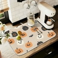 thumbnail image 1 of Yayeee Dish Drying Mat for Kitchen Counter 16" x 18" Microfiber Super Absorbent Coffee Decorative Pad, Beige Halloween Pumpkin, 1 of 9