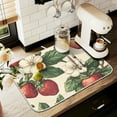 thumbnail image 1 of Yayeee Dish Drying Mat for Kitchen Counter 16" x 18" Microfiber Super Absorbent Coffee Decorative Pad, Beige Strawberry, 1 of 9