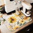 thumbnail image 1 of Yayeee Dish Drying Mat for Kitchen Counter 18" x 24" Microfiber Super Absorbent Coffee Decorative Pad, Beige Sunflowers, 1 of 9