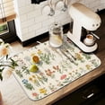 thumbnail image 1 of Yayeee Dish Drying Mat for Kitchen Counter 16" x 18" Microfiber Super Absorbent Coffee Decorative Pad, Beige Wildflowers, 1 of 9