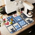thumbnail image 1 of Yayeee Dish Drying Mat for Kitchen Counter 16" x 18" Microfiber Super Absorbent Coffee Decorative Pad, Black Cats and Hearts, 1 of 9