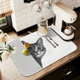 thumbnail image 1 of Yayeee Drying Mat for Kitchen Counter Dishes Microfiber Coffee Decorative Pad, Black Cute Cat, 1 of 9