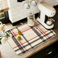 thumbnail image 1 of Yayeee Drying Mat for Kitchen Counter Dishes Microfiber Coffee Decorative Pad, Black Tartan, 1 of 9