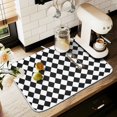 thumbnail image 1 of Yayeee Dish Drying Mat for Kitchen Counter 18" x 24" Microfiber Super Absorbent Coffee Decorative Pad, Black and White Geometric, 1 of 9
