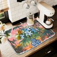 thumbnail image 1 of Yayeee Dish Drying Mat for Kitchen Counter 18" x 24" Microfiber Super Absorbent Coffee Decorative Pad, Blue Flowers, 1 of 9