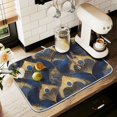 thumbnail image 1 of Yayeee Dish Drying Mat for Kitchen Counter 18" x 24" Microfiber Super Absorbent Coffee Decorative Pad, Blue Peacock Feathers Pattern, 1 of 9