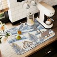 thumbnail image 1 of Yayeee Dish Drying Mat for Kitchen Counter 16" x 18" Microfiber Super Absorbent Coffee Decorative Pad, Blue Snowy Mountain, 1 of 9