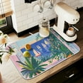 thumbnail image 1 of Yayeee Drying Mat for Kitchen Counter Dishes Microfiber Coffee Decorative Pad, Boat Seaside, 1 of 9
