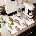 thumbnail image 1 of Yayeee Dish Drying Mat for Kitchen Counter 16" x 18" Microfiber Super Absorbent Coffee Decorative Pad, Brown Ice Cream Pattern, 1 of 9