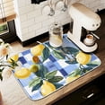 thumbnail image 1 of Yayeee Dish Drying Mat for Kitchen Counter 16" x 18" Microfiber Super Absorbent Coffee Decorative Pad, Cartoon Lemon Leaves, 1 of 9