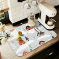 thumbnail image 1 of Yayeee Dish Drying Mat for Kitchen Counter 16" x 18" Microfiber Super Absorbent Coffee Decorative Pad, Cartoon Red Houses, 1 of 9