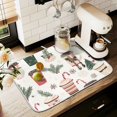 thumbnail image 1 of Yayeee Dish Drying Mat for Kitchen Counter 18" x 24" Microfiber Super Absorbent Coffee Decorative Pad, Christmas Cups, 1 of 9