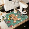 thumbnail image 1 of Yayeee Dish Drying Mat for Kitchen Counter 16" x 18" Microfiber Super Absorbent Coffee Decorative Pad, Christmas Gingerbread, 1 of 9