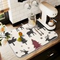 thumbnail image 1 of Yayeee Dish Drying Mat for Kitchen Counter 18" x 24" Microfiber Super Absorbent Coffee Decorative Pad, Christmas Plaid Forest, 1 of 9
