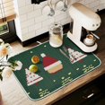 thumbnail image 1 of Yayeee Dish Drying Mat for Kitchen Counter 18" x 24" Microfiber Super Absorbent Coffee Decorative Pad, Christmas Santa Hats, 1 of 9