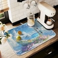 thumbnail image 1 of Yayeee Dish Drying Mat for Kitchen Counter 16" x 18" Microfiber Super Absorbent Coffee Decorative Pad, Crystal Ocean, 1 of 9
