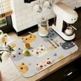 thumbnail image 1 of Yayeee Dish Drying Mat for Kitchen Counter 16" x 18" Microfiber Super Absorbent Coffee Decorative Pad, Cute Cartoon Cat, 1 of 9