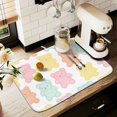 thumbnail image 1 of Yayeee Dish Drying Mat for Kitchen Counter 16" x 18" Microfiber Super Absorbent Coffee Decorative Pad, Cute Gummy Bears Pattern, 1 of 9