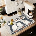 thumbnail image 1 of Yayeee Dish Drying Mat for Kitchen Counter 16" x 18" Microfiber Super Absorbent Coffee Decorative Pad, Cute Puffin, 1 of 9