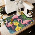 thumbnail image 1 of Yayeee Dish Drying Mat for Kitchen Counter 16" x 18" Microfiber Super Absorbent Coffee Decorative Pad, Flamingo Pattern, 1 of 9