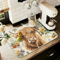 thumbnail image 1 of Yayeee Dish Drying Mat for Kitchen Counter 16" x 18" Microfiber Super Absorbent Coffee Decorative Pad, Floral Cow, 1 of 9