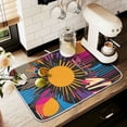 thumbnail image 1 of Yayeee Dish Drying Mat for Kitchen Counter 18" x 24" Microfiber Super Absorbent Coffee Decorative Pad, Futuristic Circles, 1 of 9