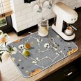thumbnail image 1 of Yayeee Dish Drying Mat for Kitchen Counter 16" x 18" Microfiber Super Absorbent Coffee Decorative Pad, Gray Halloween Dancing, 1 of 9