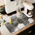 thumbnail image 1 of Yayeee Dish Drying Mat for Kitchen Counter 16" x 18" Microfiber Super Absorbent Coffee Decorative Pad, Gray Hexagons, 1 of 9