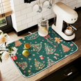 thumbnail image 1 of Yayeee Dish Drying Mat for Kitchen Counter 18" x 24" Microfiber Super Absorbent Coffee Decorative Pad, Green Christmas Gingerbread, 1 of 9