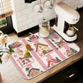 thumbnail image 1 of Yayeee Dish Drying Mat for Kitchen Counter 18" x 24" Microfiber Super Absorbent Coffee Decorative Pad, Green Christmas Houses, 1 of 9