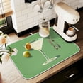 thumbnail image 1 of Yayeee Dish Drying Mat for Kitchen Counter 18" x 24" Microfiber Super Absorbent Coffee Decorative Pad, Green Lemon Juice, 1 of 9