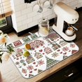thumbnail image 1 of Yayeee Dish Drying Mat for Kitchen Counter 18" x 24" Microfiber Super Absorbent Coffee Decorative Pad, Green Nordic Christmas House, 1 of 9
