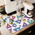 thumbnail image 1 of Yayeee Dish Drying Mat for Kitchen Counter 16" x 18" Microfiber Super Absorbent Coffee Decorative Pad, Green Simple Triangles, 1 of 9