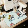 thumbnail image 1 of Yayeee Dish Drying Mat for Kitchen Counter 16" x 18" Microfiber Super Absorbent Coffee Decorative Pad, Ice Play, 1 of 9