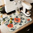 thumbnail image 1 of Yayeee Dish Drying Mat for Kitchen Counter 18" x 24" Microfiber Super Absorbent Coffee Decorative Pad, Large Red Floral Pattern, 1 of 9