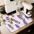 thumbnail image 1 of Yayeee Dish Drying Mat for Kitchen Counter 16" x 18" Microfiber Super Absorbent Coffee Decorative Pad, Lavender Pattern, 1 of 9