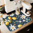 thumbnail image 1 of Yayeee Dish Drying Mat for Kitchen Counter 18" x 24" Microfiber Super Absorbent Coffee Decorative Pad, Lemon Flowers, 1 of 9