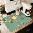thumbnail image 1 of Yayeee Dish Drying Mat for Kitchen Counter 16" x 18" Microfiber Super Absorbent Coffee Decorative Pad, Lemon Glass, 1 of 9
