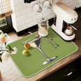 thumbnail image 1 of Yayeee Dish Drying Mat for Kitchen Counter 16" x 18" Microfiber Super Absorbent Coffee Decorative Pad, Light Black Martini, 1 of 9