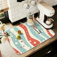 thumbnail image 1 of Yayeee Dish Drying Mat for Kitchen Counter 18" x 24" Microfiber Super Absorbent Coffee Decorative Pad, Light Blue Pattern, 1 of 9