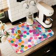 thumbnail image 1 of Yayeee Dish Drying Mat for Kitchen Counter 16" x 18" Microfiber Super Absorbent Coffee Decorative Pad, Light Colorful Circles, 1 of 9