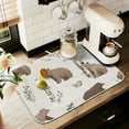 thumbnail image 1 of Yayeee Dish Drying Mat for Kitchen Counter 18" x 24" Microfiber Super Absorbent Coffee Decorative Pad, Light Gray Bears, 1 of 9