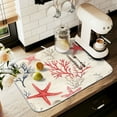 thumbnail image 1 of Yayeee Dish Drying Mat for Kitchen Counter 18" x 24" Microfiber Super Absorbent Coffee Decorative Pad, Light Red Starfish, 1 of 9