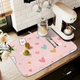 thumbnail image 1 of Yayeee Dish Drying Mat for Kitchen Counter 18" x 24" Microfiber Super Absorbent Coffee Decorative Pad, Love in The Air, 1 of 9