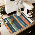 thumbnail image 1 of Yayeee Drying Mat for Kitchen Counter Dishes Microfiber Coffee Decorative Pad, Navy Blue Stripes, 1 of 9