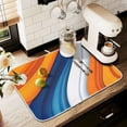 thumbnail image 1 of Yayeee Dish Drying Mat for Kitchen Counter 18" x 24" Microfiber Super Absorbent Coffee Decorative Pad, Orange Abstract Wavy, 1 of 9