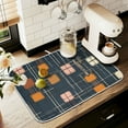 thumbnail image 1 of Yayeee Dish Drying Mat for Kitchen Counter 16" x 18" Microfiber Super Absorbent Coffee Decorative Pad, Orange Checkered Pattern, 1 of 9