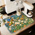 thumbnail image 1 of Yayeee Drying Mat for Kitchen Counter Dishes Microfiber Coffee Decorative Pad, Orange Floral Garden, 1 of 9